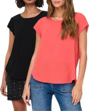 ONLY Shirtbluse (2er Pack) Basic Shirt mit gekreppten Muster im Doppelpack