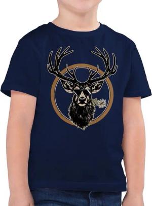 Shirtracer T-Shirt Cooler Hirsch Hirschgeweih Jäger (1-tlg) Mode für Oktoberfest Kinder Outfit