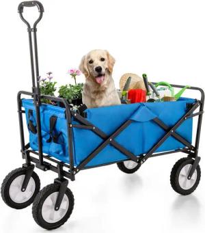 XDeer Bollerwagen Bollerwagen Faltbarer Transportwagen Handwagen, Outdoor All Terrain 360°-Rotation des Vorderrads Gartenwagen