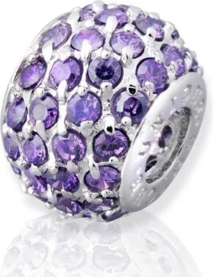 Unique Bead Exklusiver Unique 925 Sterling Silber Bead ohne Gewinde - rhodiniert