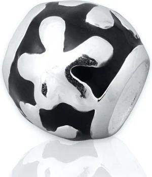 Unique Bead Exklusiver Unique 925 Sterling Silber Bead ohne Gewinde - rhodiniert