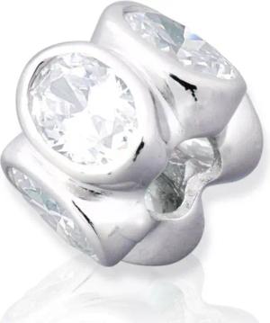 Unique Bead Exklusiver Unique 925 Sterling Silber Bead ohne Gewinde - rhodiniert
