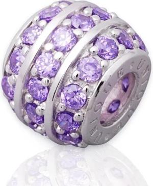 Unique Bead Exklusiver Unique 925 Sterling Silber Bead ohne Gewinde - rhodiniert