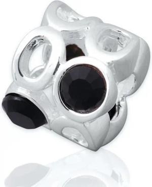 Unique Bead Exklusiver Unique 925 Sterling Silber Bead ohne Gewinde - rhodiniert