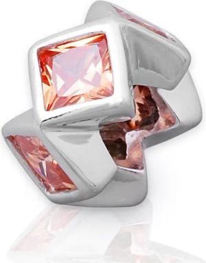 Unique Bead Exklusiver Unique 925 Sterling Silber Bead ohne Gewinde - rhodiniert