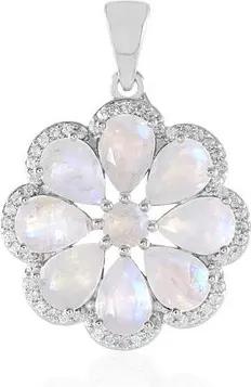 Cavill Anhänger Set Sri Lankanischer Regenbogen Mondstein Anhänger, 925 Sterling plattiert (1-tlg)