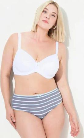 Ulla Popken Slip Midislips 5er-Pack Ringel/einfarbig
