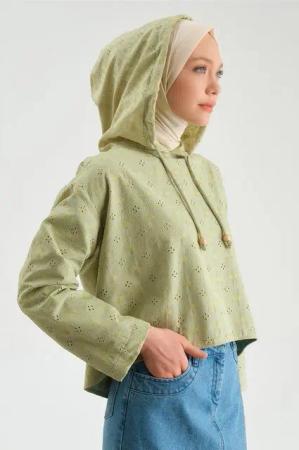 ARMİNE Longsweatshirt Armine Sweatshirt Damen, 100% Baumwolle Hoodie Damen, Stickerei Damen