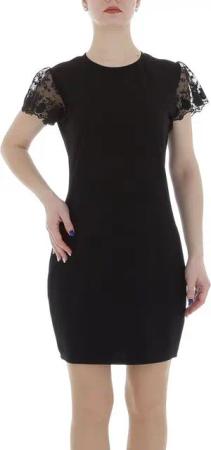 Ital-Design Sommerkleid Damen Freizeit (86164399) Spitze Minikleid in Schwarz