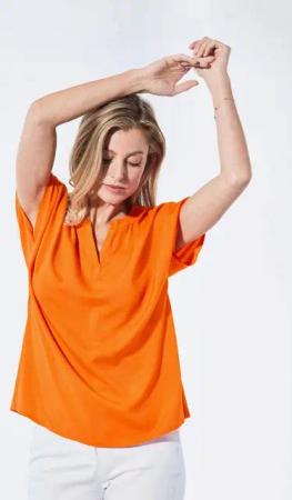 GOLDNER Schlupfbluse Bluse mit Tunika Ausschnitt
