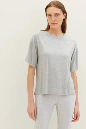 TOM TAILOR Pyjamaoberteil Loungewear T-Shirt in Melange Optik