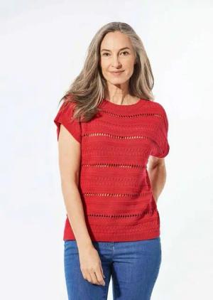 GOLDNER Strickpullover Kurzgröße: Stricktop mit U-Boot-Ausschnitt