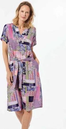 GOLDNER Sommerkleid Kurzgröße: Kleid mit V-Ausschnitt