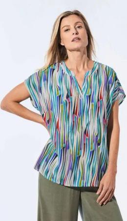 GOLDNER Schlupfbluse Bluse mit Tunika Ausschnitt