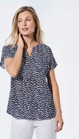 GOLDNER Schlupfbluse Bluse mit Tunika Ausschnitt