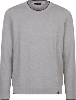 Fay - Round Neck Piquet Sweater Grey - Größe 50 - grau