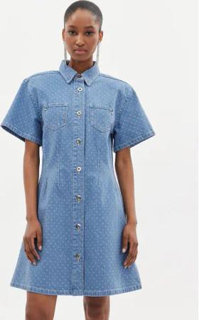 Custommade Jeanskleid Jamilah Dots 999449457 Blau Regular Fit