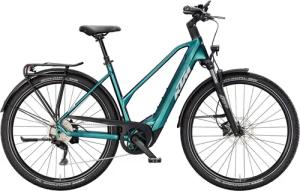 KTM MACINA GRAN 820, 10 Gang Kettenschaltung, Damenfahrrad, Trapez, Modell 2025, 29 Zoll 46 cm green purple flip matt (silver+black)