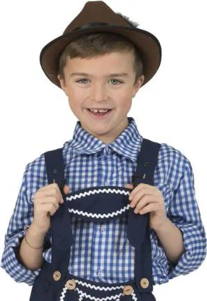 Funny Fashion Trachten-Kostüm Wiesn Trachtenhemd Jungen Oktoberfest Kinder Tracht Hemd Outfit
