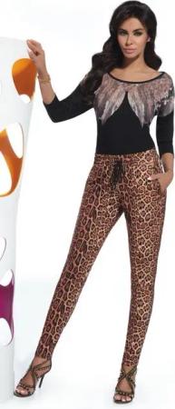 Bas Bleu Schlupfhose im Leoparden-Look, Hose Damen Leggings Damenhose Leo