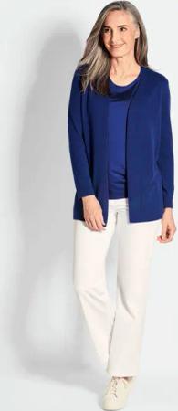 Kuschelweiche Kaschmir-Strickjacke - royalblau - Gr. 54 von Goldner Fashion