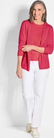 Kaschmir-Longstrickjacke - koralle - Gr. 54 von Goldner Fashion