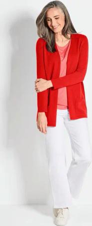 Kuschelweiche Kaschmir-Strickjacke - rot - Gr. 40 von Goldner Fashion