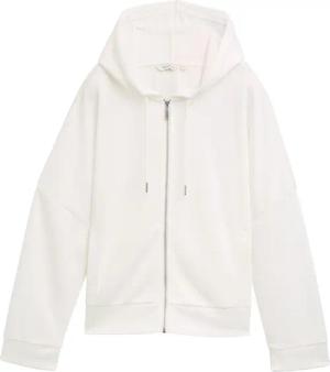 TOM TAILOR Damen Sweatjacke mit Stickerei, weiß, Uni, Gr. XXL