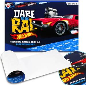 Sarcia.eu Malblock Hot Wheels Technikblock Weiß A4 10 Blatt