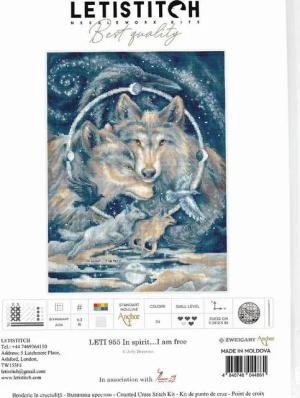 Letistitch Kreativset Letistitch Kreuzstich Set "Im Geiste bin ich frei", Zählmuster, 32x24, (embroidery kit by Marussia)