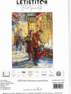 Letistitch Kreativset Letistitch Kreuzstich Set "Weihnachtserwartung", Zählmuster, 37x27cm, (embroidery kit by Marussia)