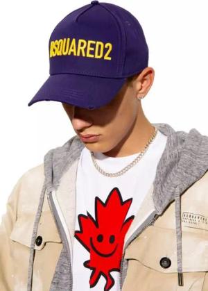Dsquared2 Baseball Cap Technicolor Baseballkappe Icon Baseballcap Kappe Mütze Cap Hat Bringt eine Extraportion Attitüde in Ihr Outfit.