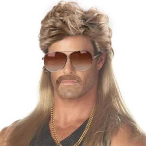 LuxusKollektion Hängedekoration Vokuhila Perücke 80er Jahre Outfit Accessoires Herren Blond Wig