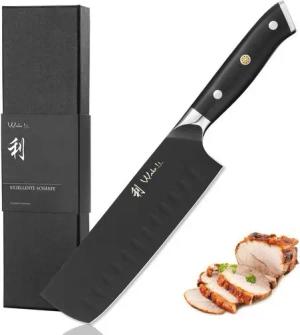 Wakoli Asiamesser Wakoli Titanium Noir Nakiri Messer mit 17cm Klinge, G10 Griff, Premium