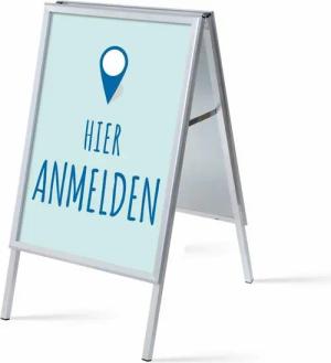 Showdown Displays Standregal A1 - Komplett-Set - Hier Anmelden Deutsch - Blau/Schwarz, 1-tlg.