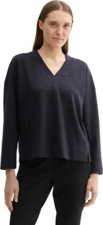 TOM TAILOR Sweatshirt mit Struktur und V-Ausschnitt