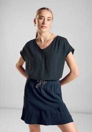 STREET ONE Shirttop mit softe Crinkle Viskose Front