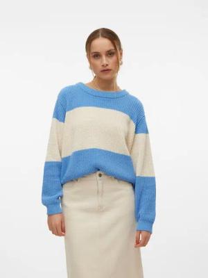 Vero Moda Rundhalspullover VMAGATE BLOCK LS O-NECK PULLOVER ENT Colorblock Design