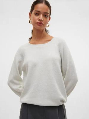 Vero Moda Rundhalspullover VMDOFFYSHINE LS O-NECK BLOUSE REP NOOS