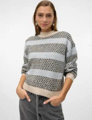 Vero Moda Strickpullover VMTRIXIE LS HIGHNECK PULLOVER GA BOO mit Strickmuster