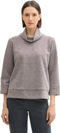 TOM TAILOR Sweatshirt mit Wasserfall-Kragen
