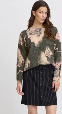 Atelier Rêve Strickpullover IRGARCELLE LS3 gemusterter Feinstrick-Pullover