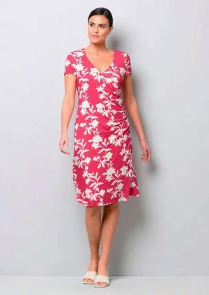 Alba Moda Jerseykleid Jerseykleid mit Raffung