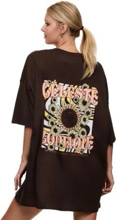 Worldclassca Oversize-Shirt Worldclassca Oversized T-Shirt T-Shirt-Kleid Shirt Print TEE Oberteil