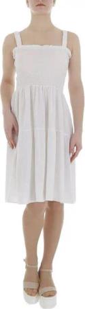 Ital-Design Sommerkleid Damen Freizeit (85941306) Volants Sommerkleid in Weiß