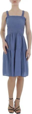 Ital-Design Sommerkleid Damen Freizeit (85941314) Volants Sommerkleid in Blau