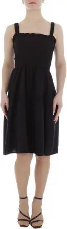 Ital-Design Sommerkleid Damen Freizeit (85941316) Volants Sommerkleid in Schwarz