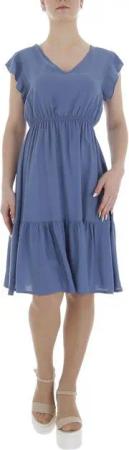 Ital-Design Sommerkleid Damen Freizeit (85941303) Rüschen Sommerkleid in Blau