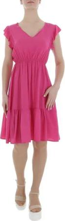 Ital-Design Sommerkleid Damen Freizeit (85941301) Rüschen Sommerkleid in Pink