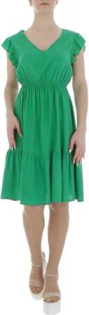 Ital-Design Sommerkleid Damen Freizeit (85941299) Rüschen Sommerkleid in Grün